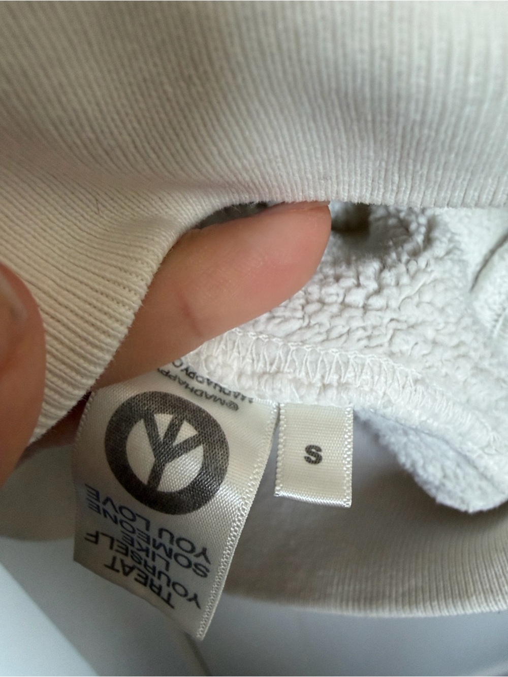 MADHAPPY CLASSIC FLEECE HOODIE WHITE NAVY WOMEN’S SMALL - Picture 7 of 14